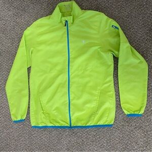 CHAMPION Elite Neon Windbreaker Jacket  Lightweight Zip pocket Women’s Large EUC